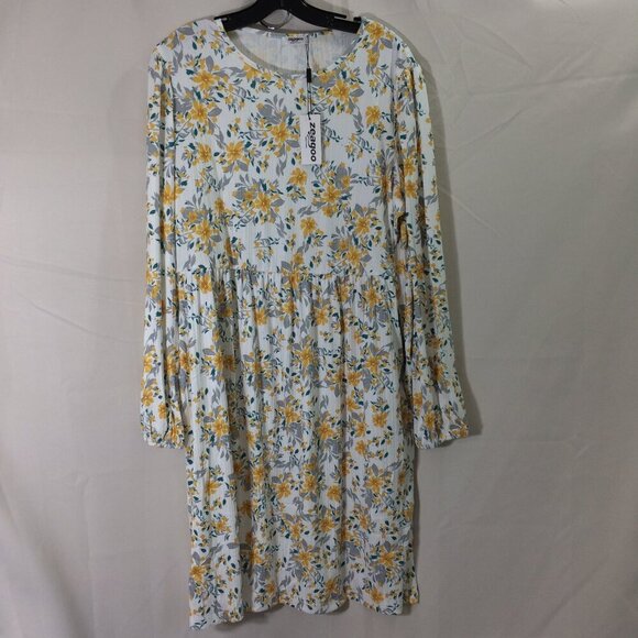 NEW Zeagoo Dress Pullover Casual Stretch Pockets Athleisure Yellow Floral XXL - Picture 1 of 4